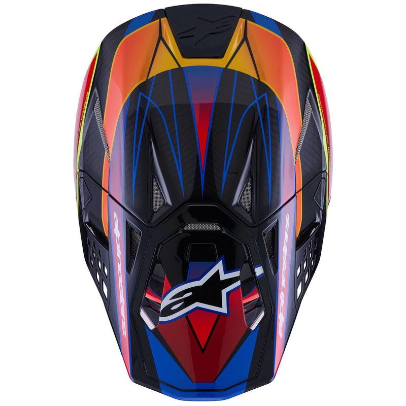 Motokrosová helma Alpinestars Supertech S-M10 Era modro-červeno-fluo žlutá