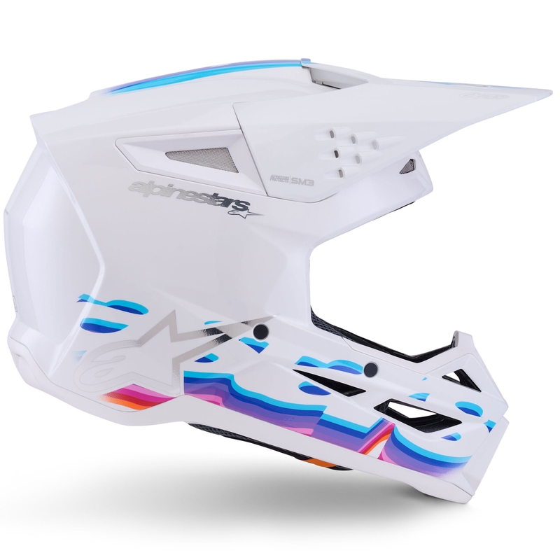 Motokrosová helma Alpinestars S-M3 Force bílo-žluto-růžovo-fialová