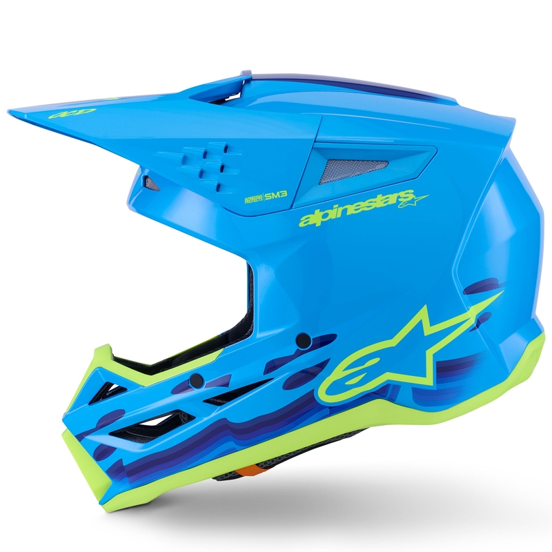Motokrosová helma Alpinestars S-M3 Force modro-fluo žlutá