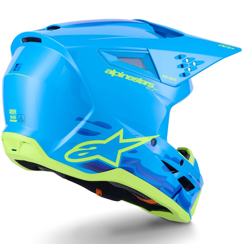 Motokrosová helma Alpinestars S-M3 Force modro-fluo žlutá