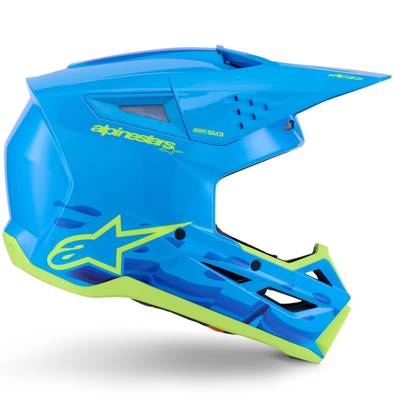 Motokrosová helma Alpinestars S-M3 Force modro-fluo žlutá