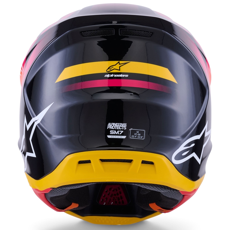 Motokrosová helma Alpinestars SM7 Rise černo-žluto-fluo růžová