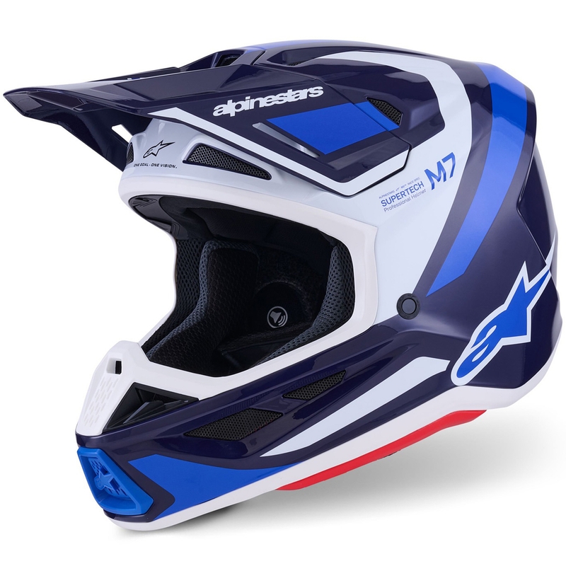 Motokrosová helma Alpinestars SM7 Rise modro-bílá