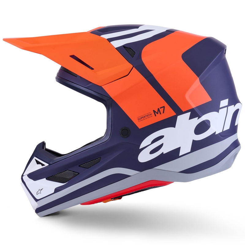 Motokrosová helma Alpinestars SM7 Core matná oranžovo-modro-bílá