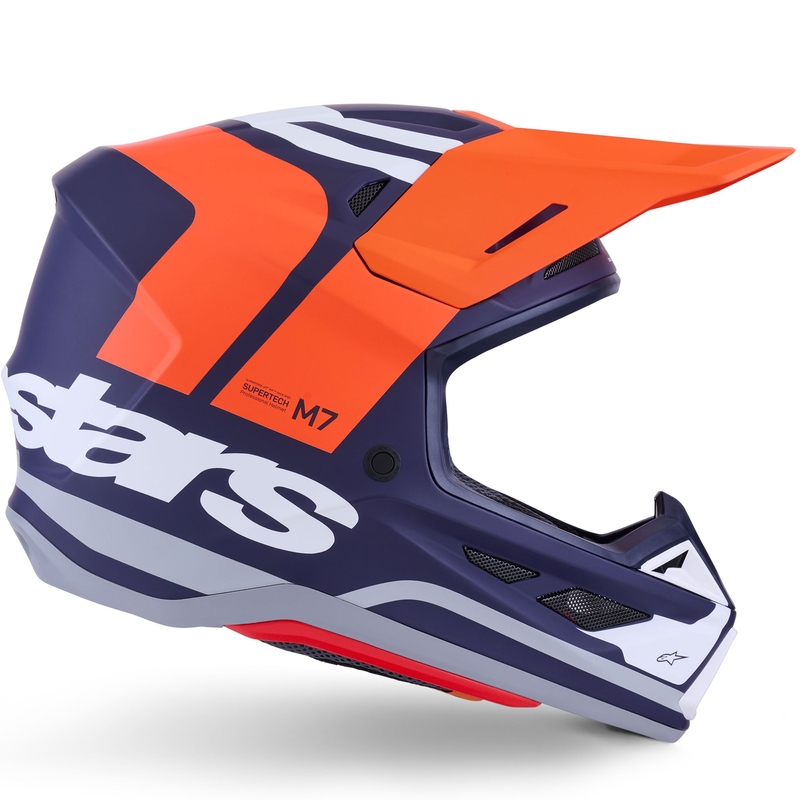 Motokrosová helma Alpinestars SM7 Core matná oranžovo-modro-bílá