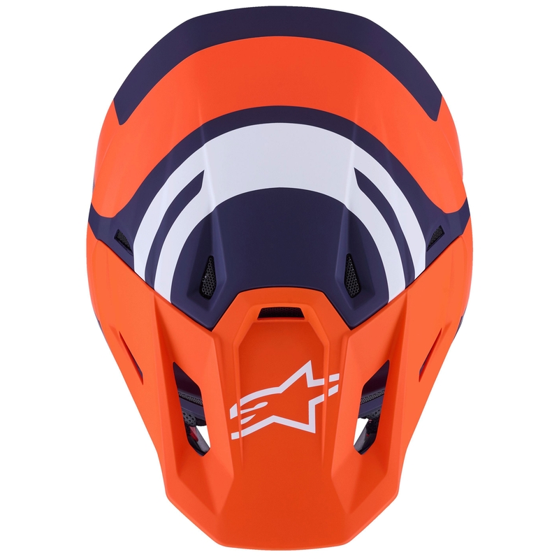 Motokrosová helma Alpinestars SM7 Core matná oranžovo-modro-bílá