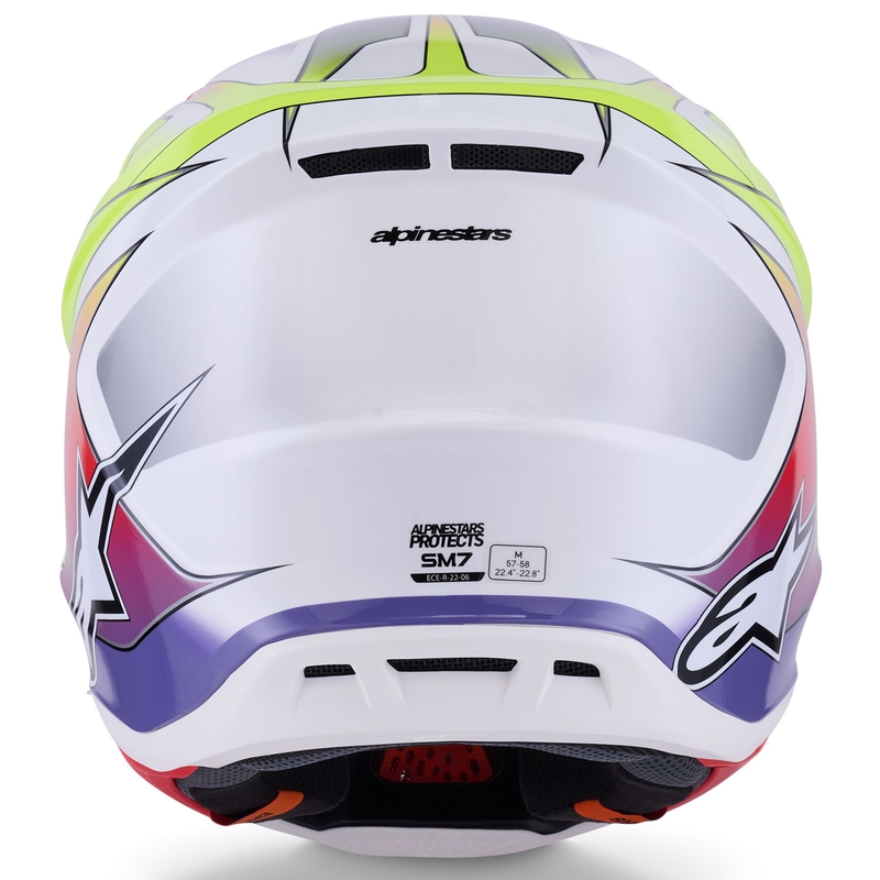Motokrosová helma Alpinestars SM7 Fuse bílo-fluo žluto-fialová