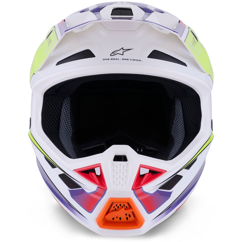 Motokrosová helma Alpinestars SM7 Fuse bílo-fluo žluto-fialová