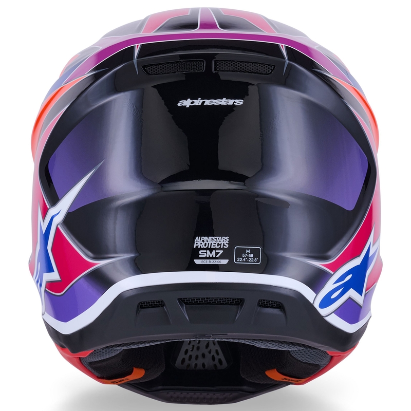 Motokrosová helma Alpinestars SM7 Fuse modro-fialovo-růžová