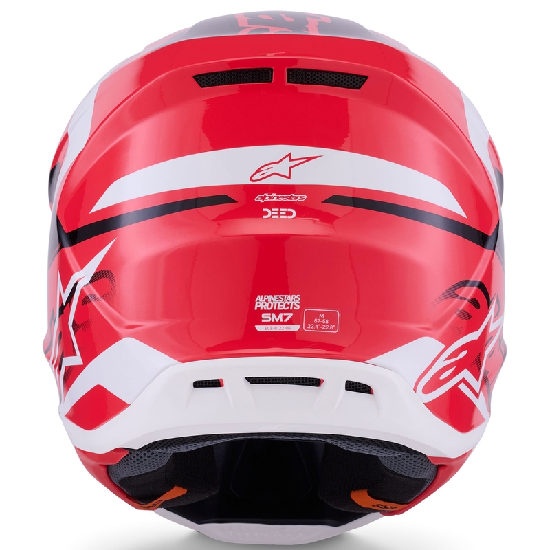 Motokrosová helma Alpinestars SM7 Deed červeno-černo-bílá