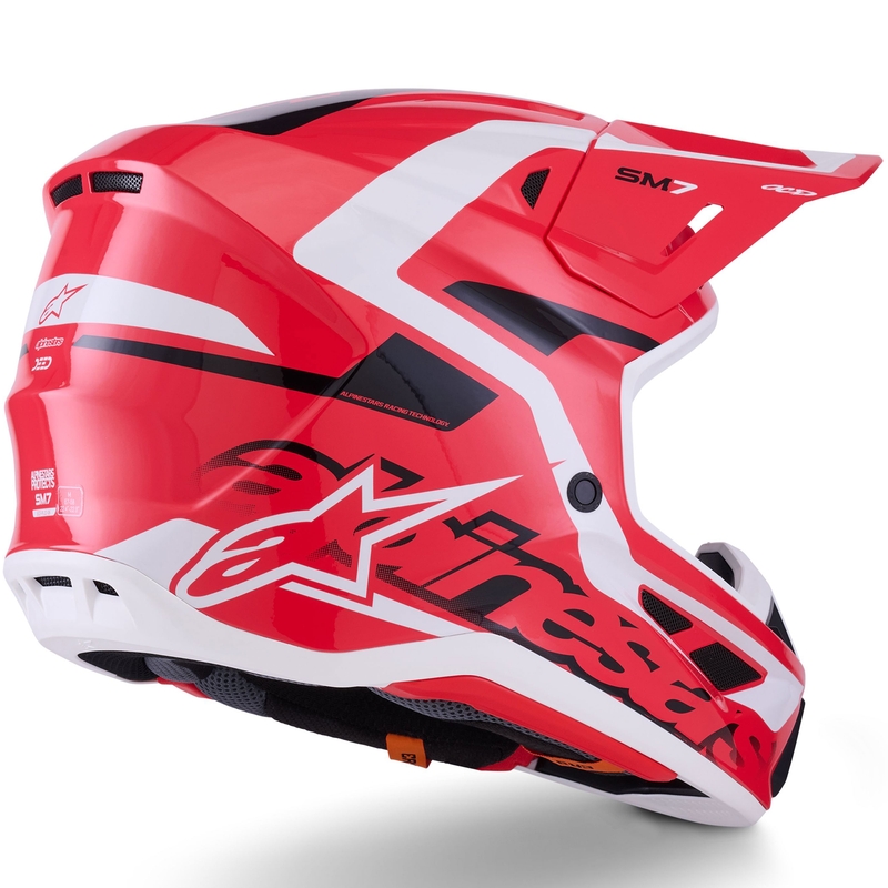 Motokrosová helma Alpinestars SM7 Deed červeno-černo-bílá