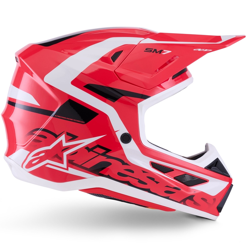 Motokrosová helma Alpinestars SM7 Deed červeno-černo-bílá