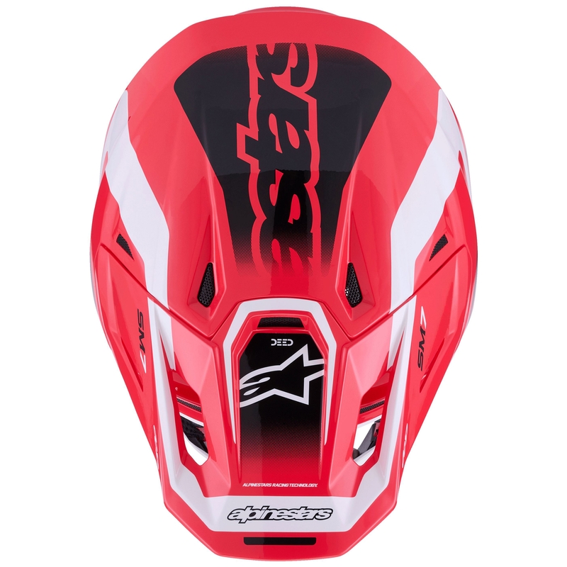 Motokrosová helma Alpinestars SM7 Deed červeno-černo-bílá
