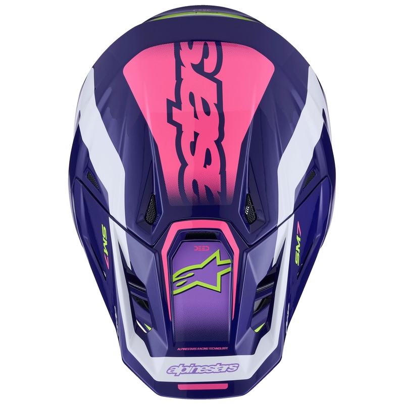 Motokrosová helma Alpinestars SM7 Deed fialovo-růžovo-bílo-fluo žlutá