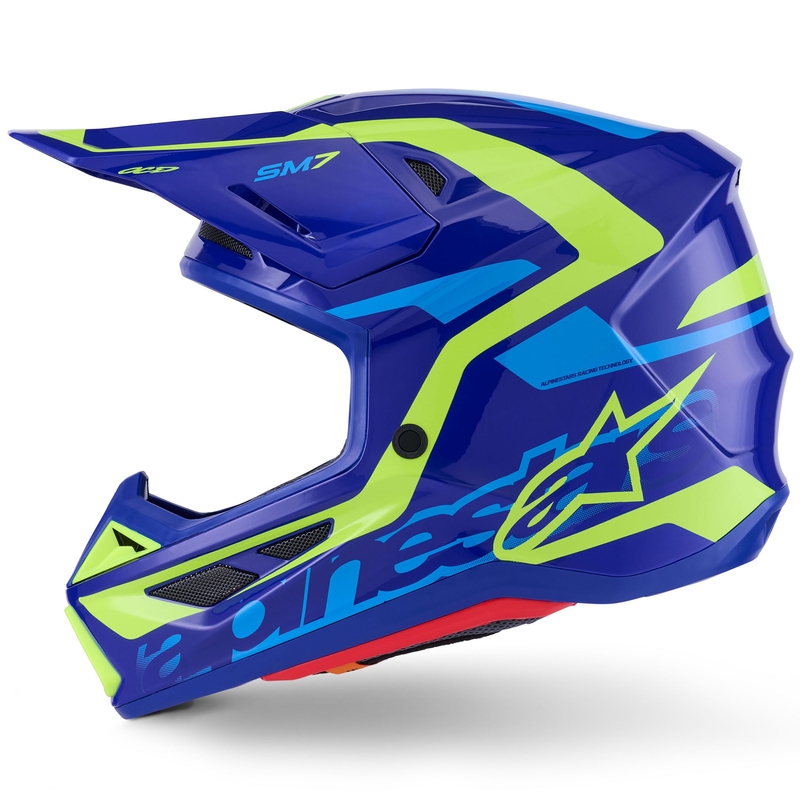 Motokrosová helma Alpinestars SM7 Deed modro-fluo žlutá