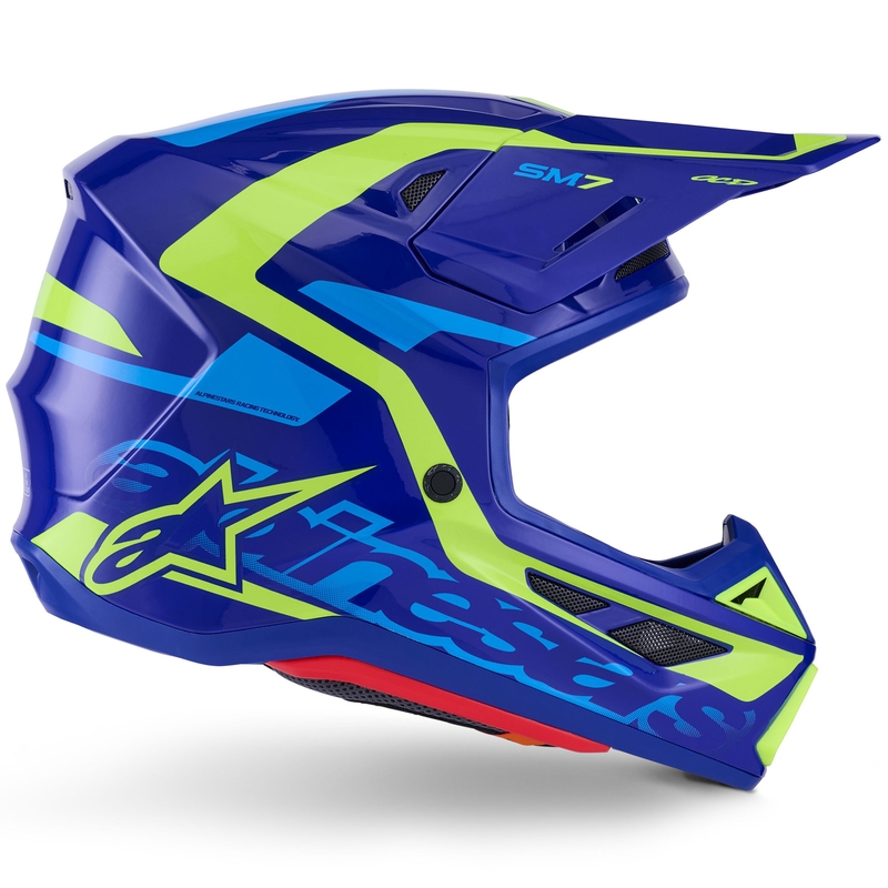 Motokrosová helma Alpinestars SM7 Deed modro-fluo žlutá