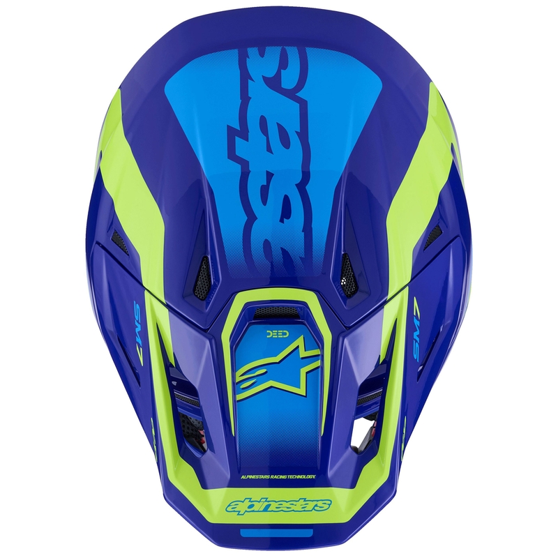 Motokrosová helma Alpinestars SM7 Deed modro-fluo žlutá