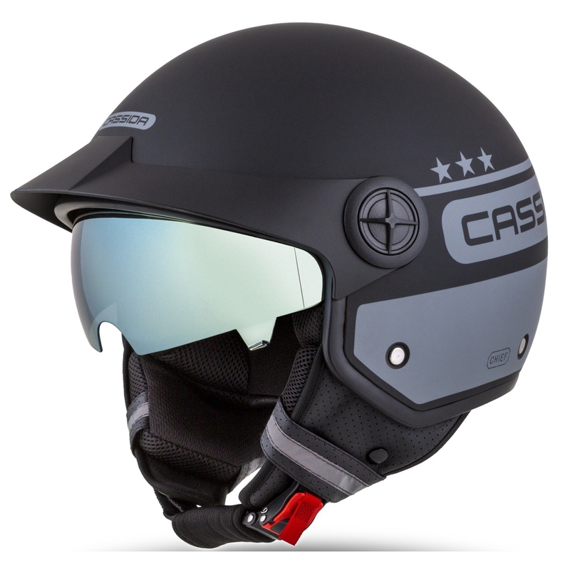 Otevřená přilba na motorku Cassida Handy Plus Chief šedo-černá