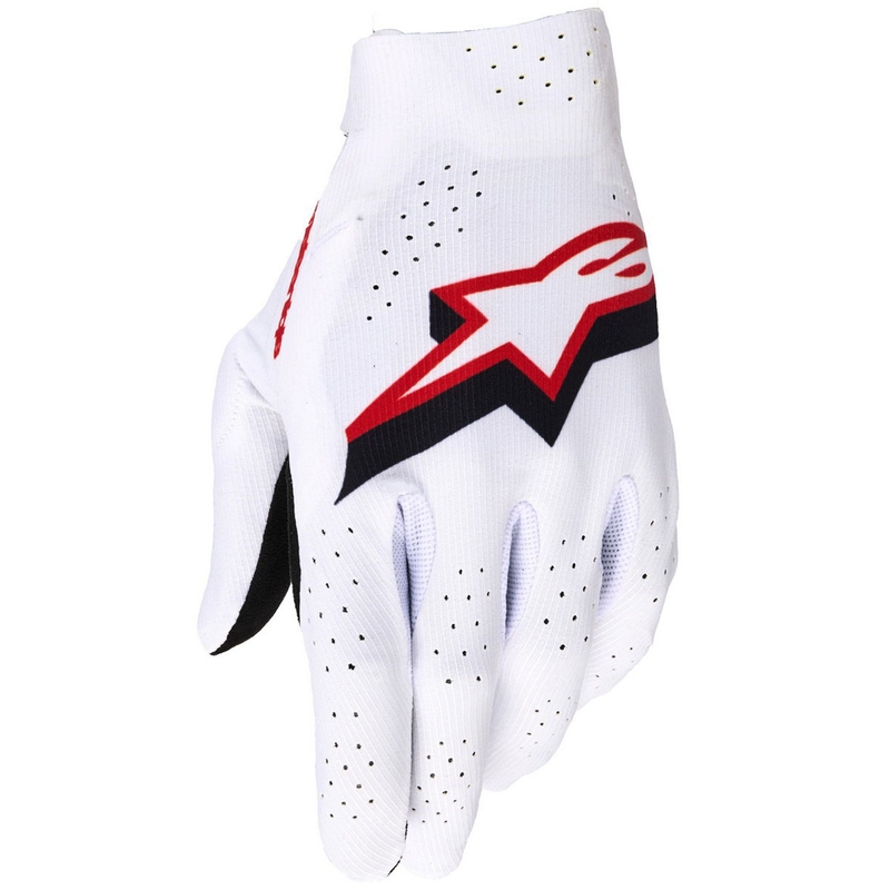 Motokrosové rukavice Alpinestars Supertech MX bílo-černo-červené