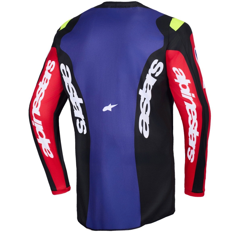Motokrosový dres Alpinestars Fluid Grid červeno-černo-fialovo-žlutý