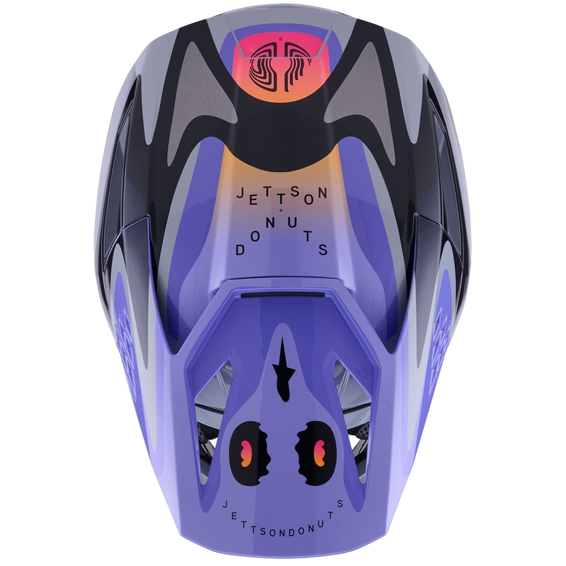 Motokrosová helma Alpinestars S-M3 edice JETT LAWRENCE šedo-fialovo-černá