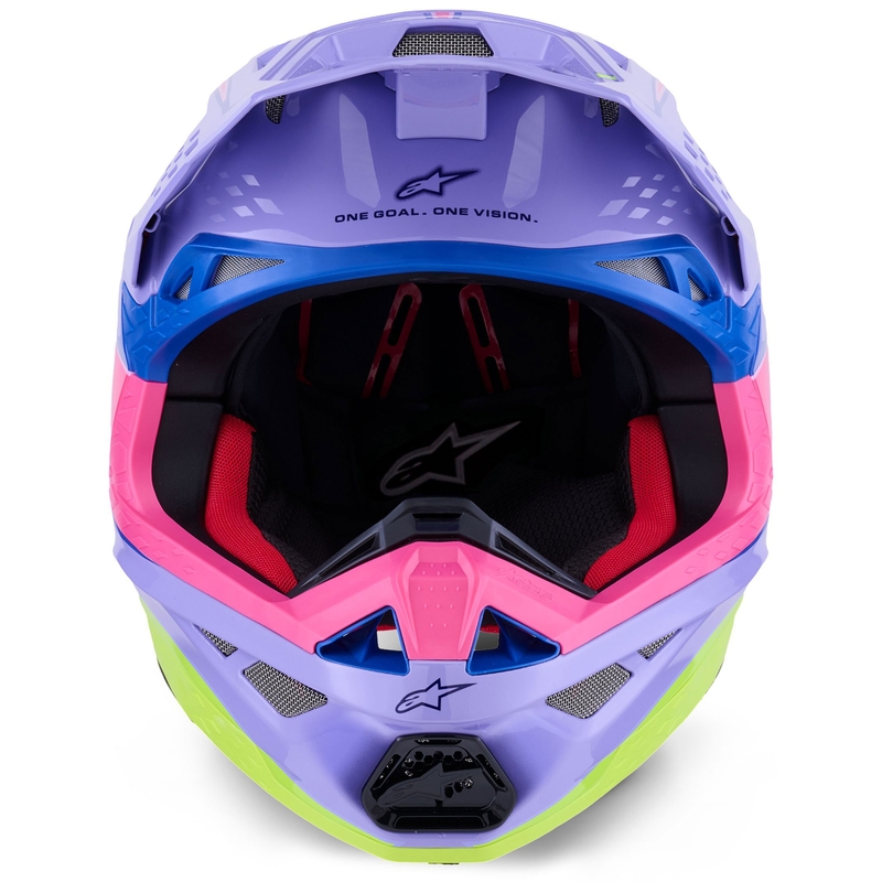 Motokrosová helma Alpinestars S-M10 JETT LAWRENCE R01 fialovo-fluo růžovo-fluo žlutá