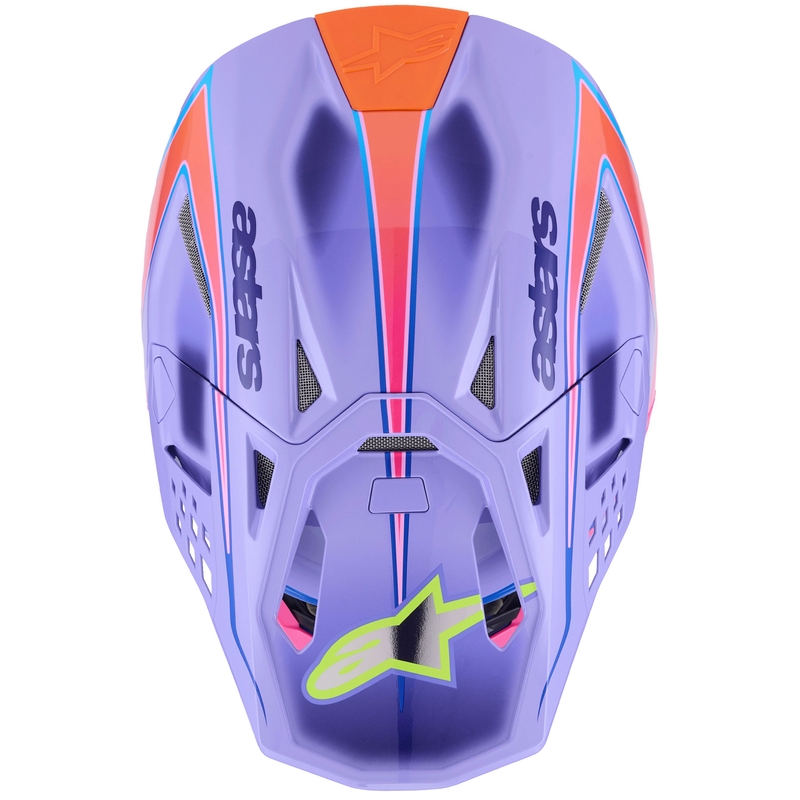 Motokrosová helma Alpinestars S-M10 JETT LAWRENCE R01 fialovo-fluo růžovo-fluo žlutá