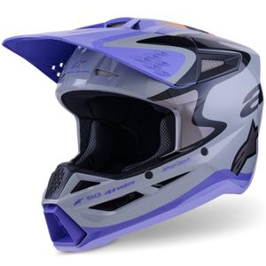 Dětská motokrosová helma Alpinestars S-M3 edice JETT LAWRENCE šedo-fialovo-černá