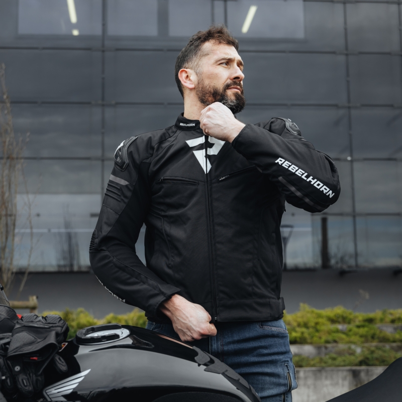 Bunda na motorku Rebelhorn Vandal černo-bílá