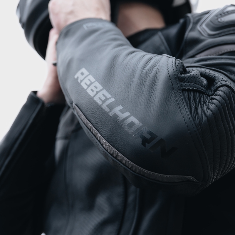 Kožená bunda na motorku Rebelhorn Vandal černá