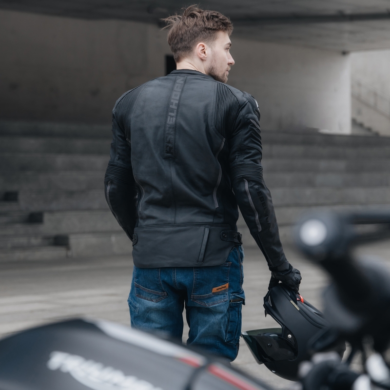 Kožená bunda na motorku Rebelhorn Vandal černá