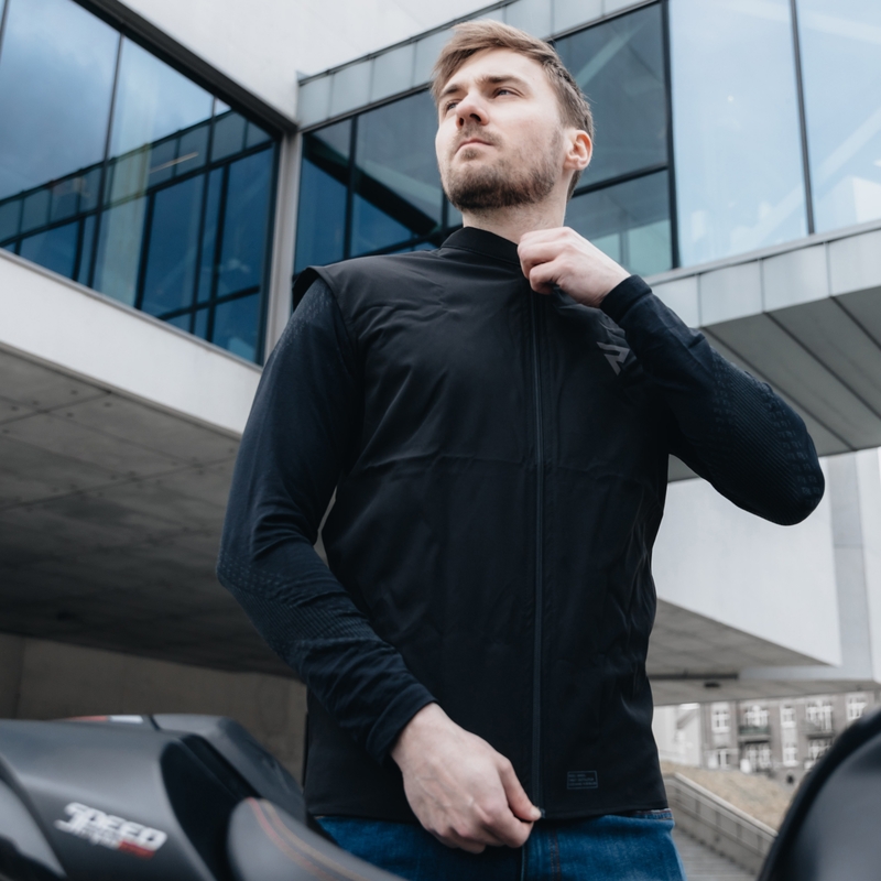 Kožená bunda na motorku Rebelhorn Vandal černá