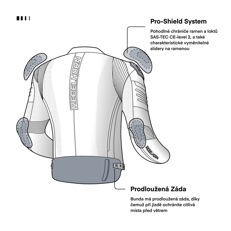 Kožená bunda na motorku Rebelhorn Vandal černá