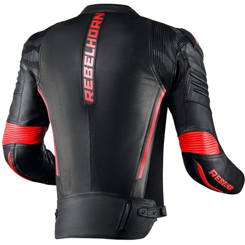 Kožená bunda na motorku Rebelhorn Vandal černo-červená