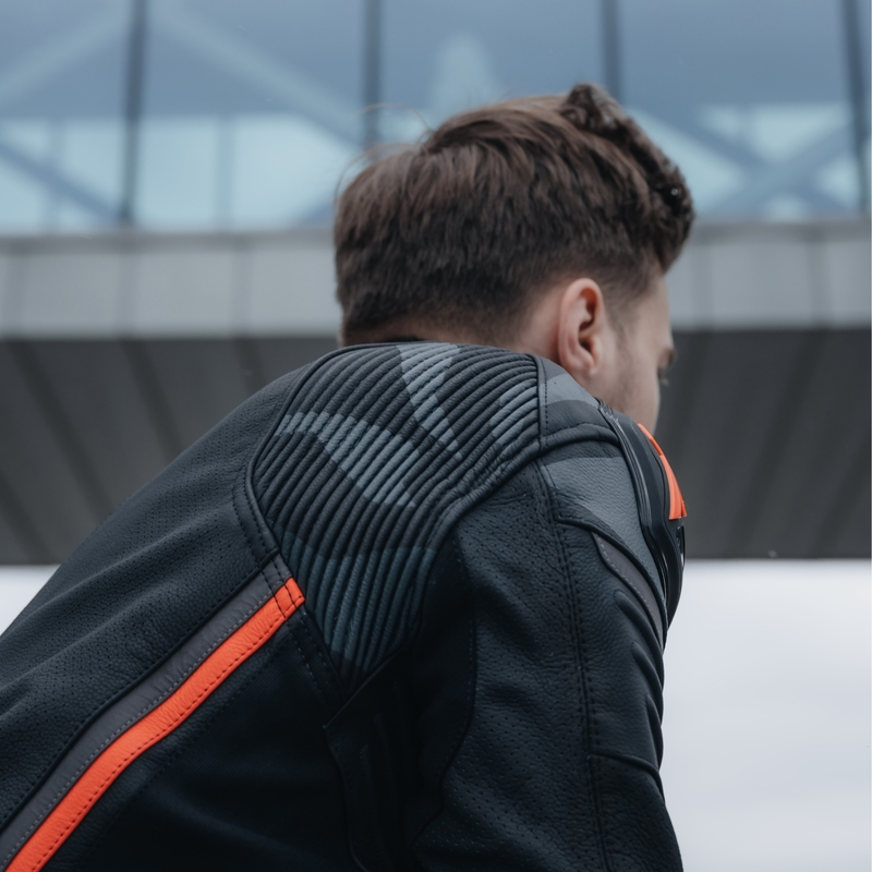 Kožená bunda na motorku Rebelhorn Vandal černo-červená