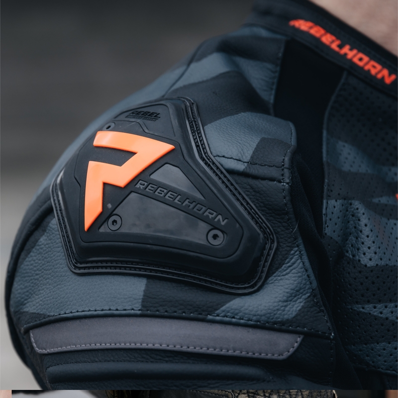 Kožená bunda na motorku Rebelhorn Vandal černo-červená