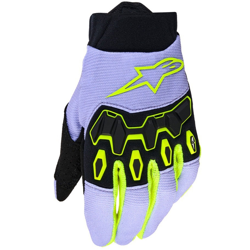 Dětské motokrosové rukavice Alpinestars Full Bore V2 Youth/Kids fialovo-fluo žluté