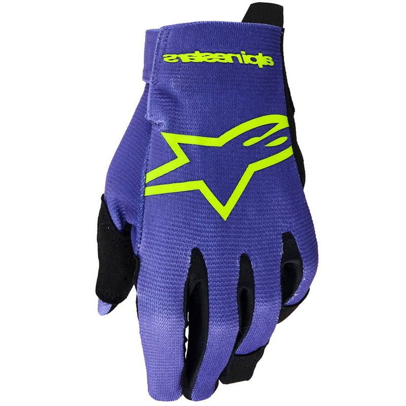 Dětské motokrosové rukavice Alpinestars Radar Youth fialovo-fluo žluté