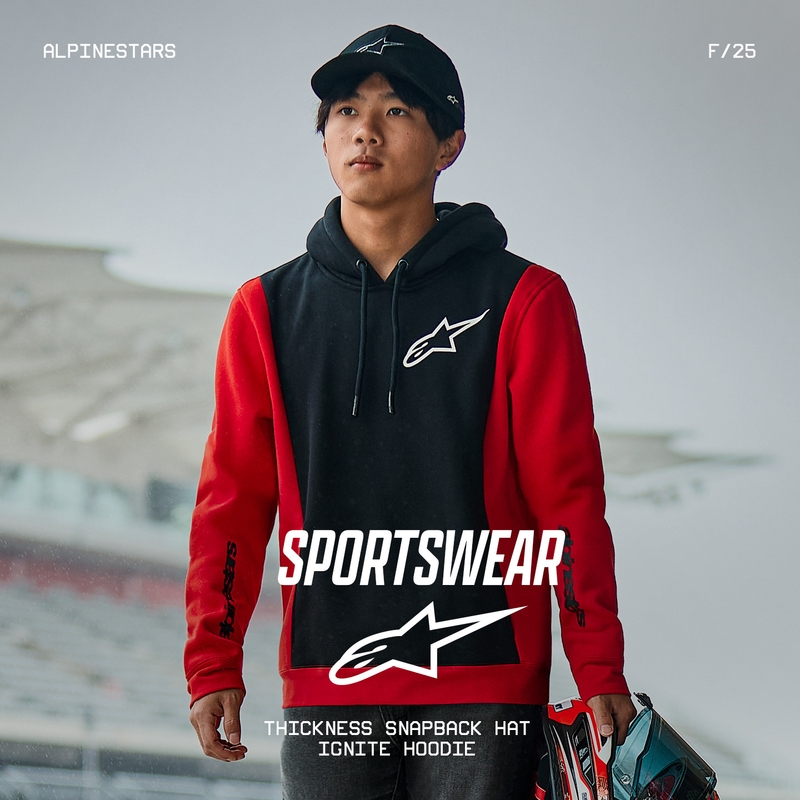 Mikina Alpinestars Ignite Hoodie černo-červená