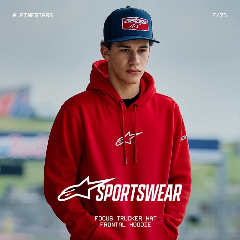 Mikina Alpinestars Frontal Hoodie červená