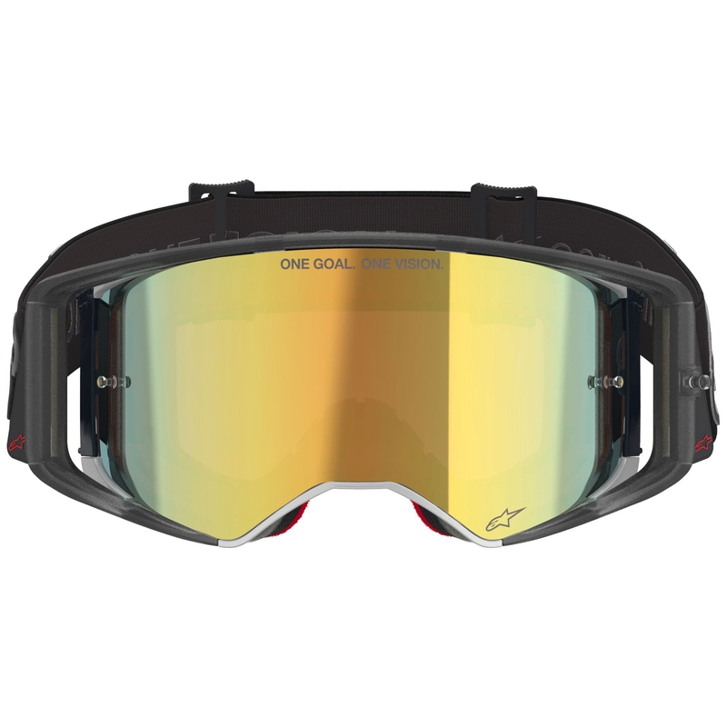 Motokrosové brýle Alpinestars Supertech Vision Vista černé se zrcadlovým zlatým zorníkem