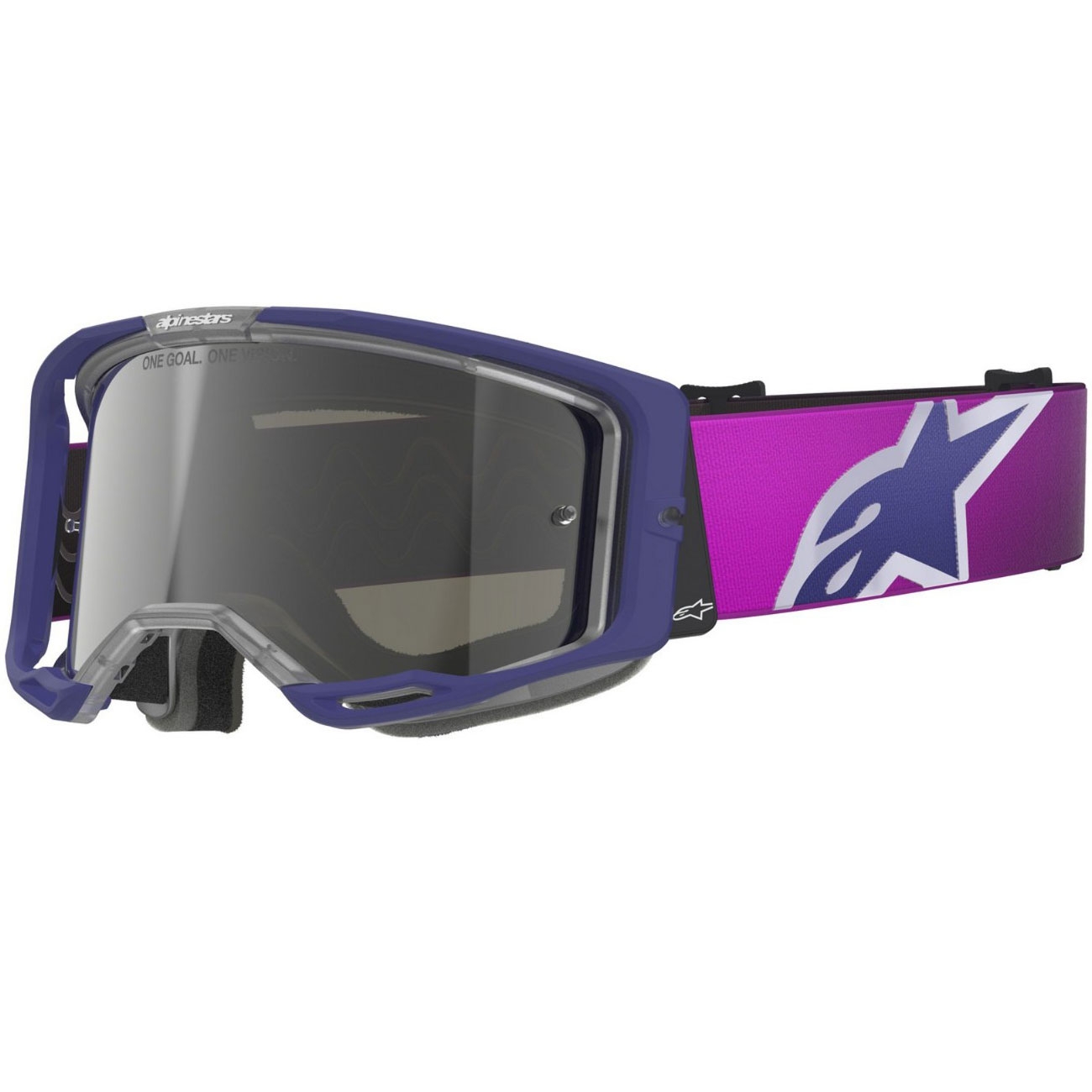 Motokrosové brýle Alpinestars Vision 8 Corp fialovo-čiré se zrcadlovým stříbrným zorníkem
