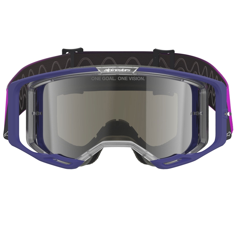 Motokrosové brýle Alpinestars Vision 8 Corp fialovo-čiré se zrcadlovým stříbrným zorníkem