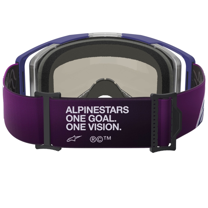 Motokrosové brýle Alpinestars Vision 8 Corp fialovo-čiré se zrcadlovým stříbrným zorníkem
