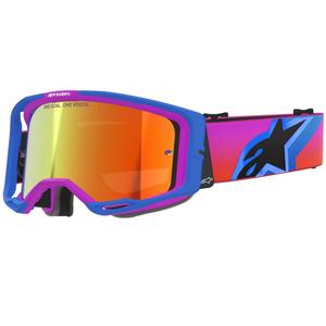 Motokrosové brýle Alpinestars Vision 8 Corp modro-fialovo-oranžové se zrcadlovým červeným zorníkem