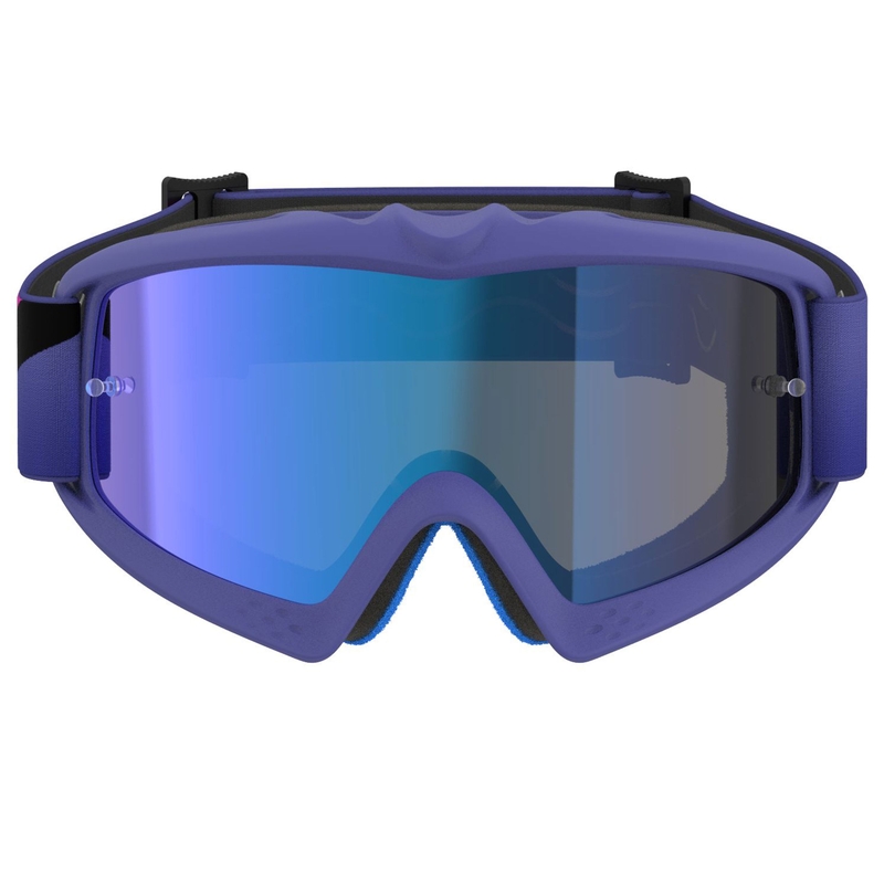 Dětské motokrosové brýle Alpinestars Vision Youth Corp fialovo-fluo růžové se zrcadlovým modrým zorníkem