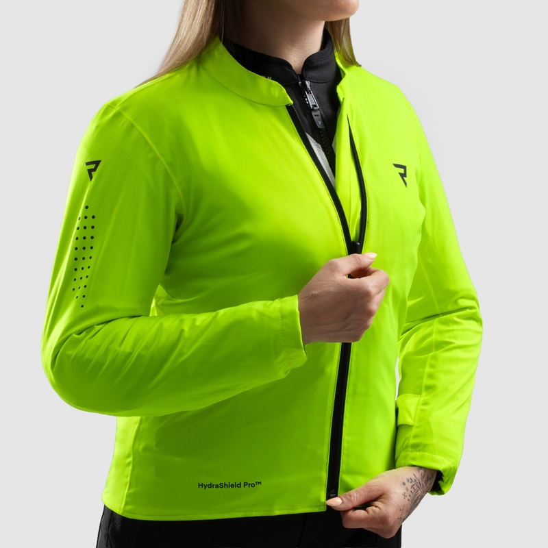 Dámská bunda na motorku Rebelhorn Hiflow V černo-šedo-fluo žlutá