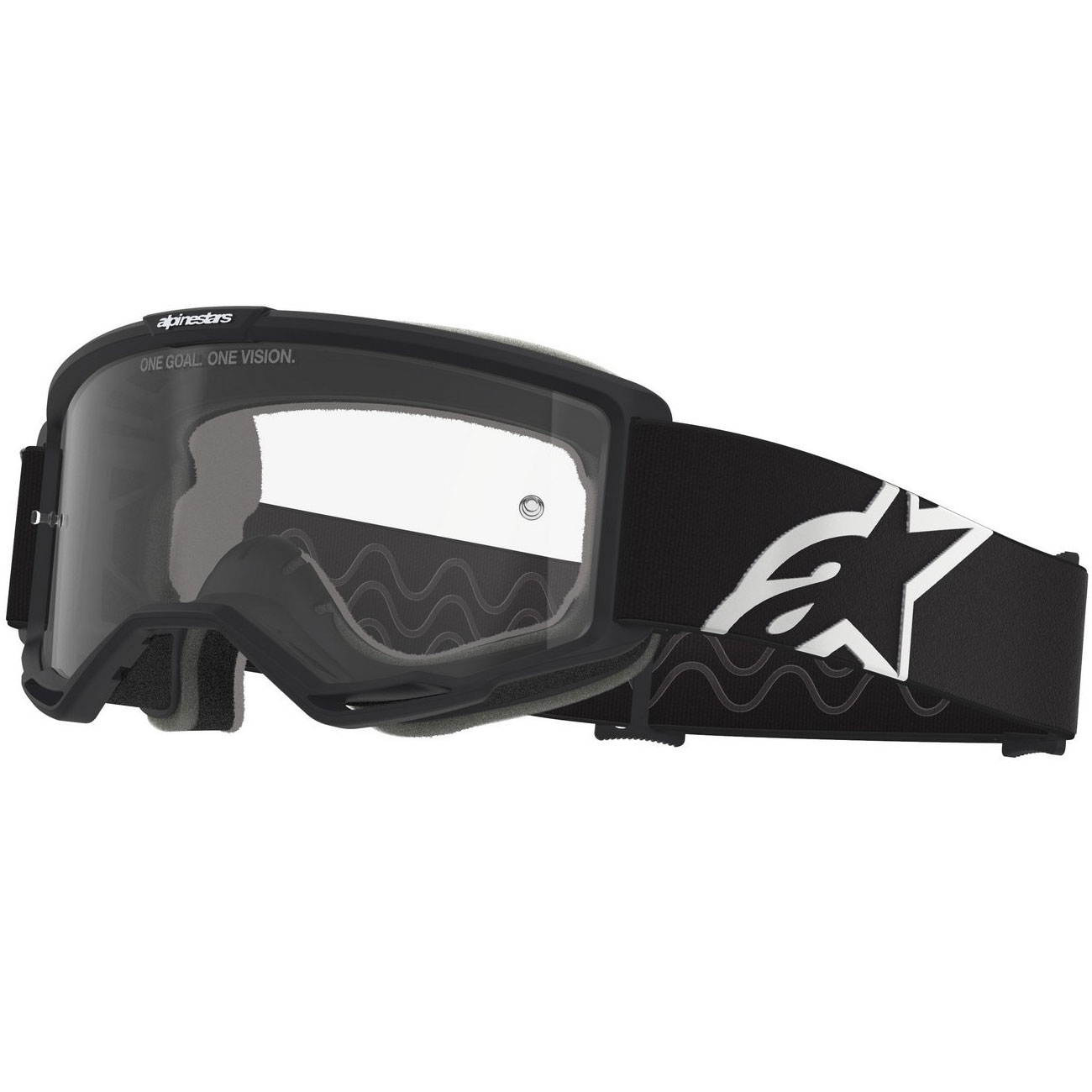 Motokrosové brýle Alpinestars Vision OTG černo-bílé s čirým zorníkem
