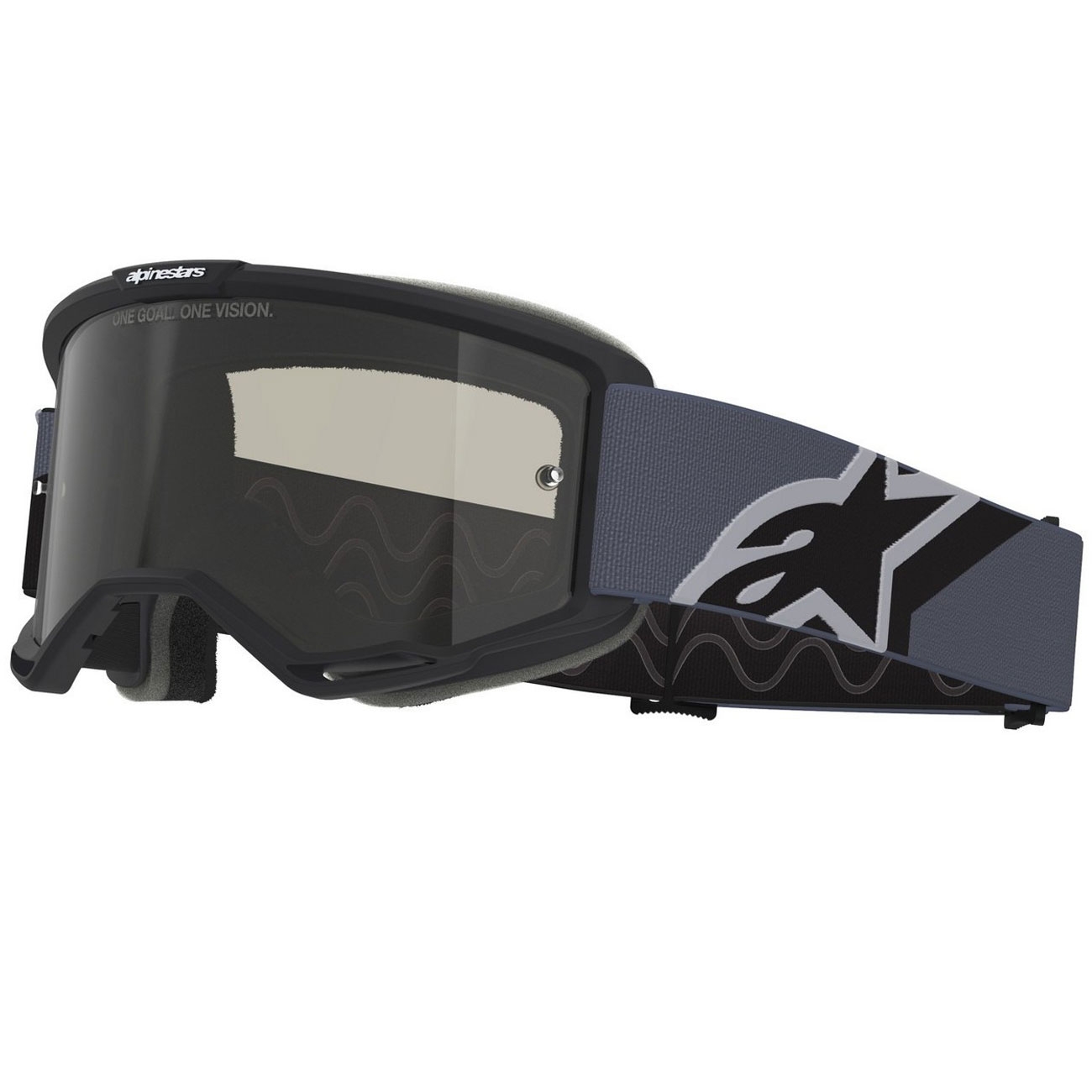 Motokrosové brýle Alpinestars Vision Sand černo-šedé s tmavě kouřovým zorníkem