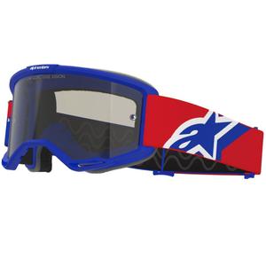 Motokrosové brýle Alpinestars Vision Sand modro-červeno-bílé s tmavě kouřovým zorníkem